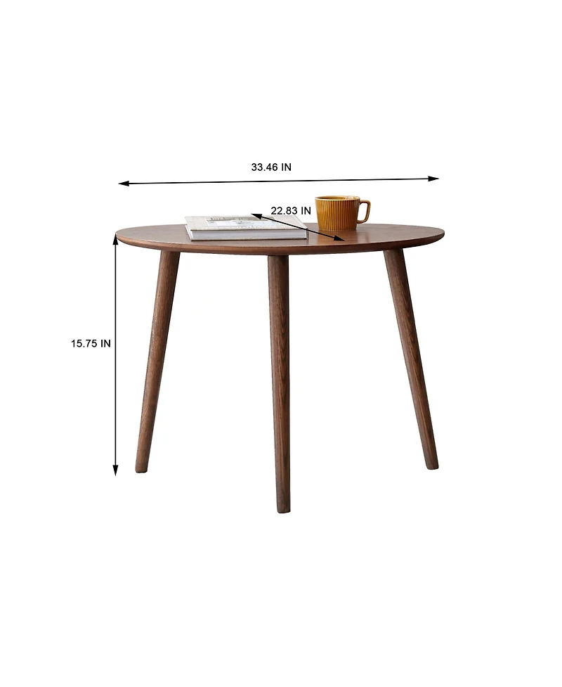 Casainc Pebble Shaped Solid Oak Wood Center Table with Natural Wood Top(only one table)