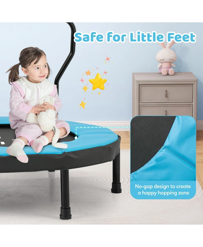 Gymax 40'' Trampoline for Kids Indoor/Outdoor Fitness w/ Foam Handlebar