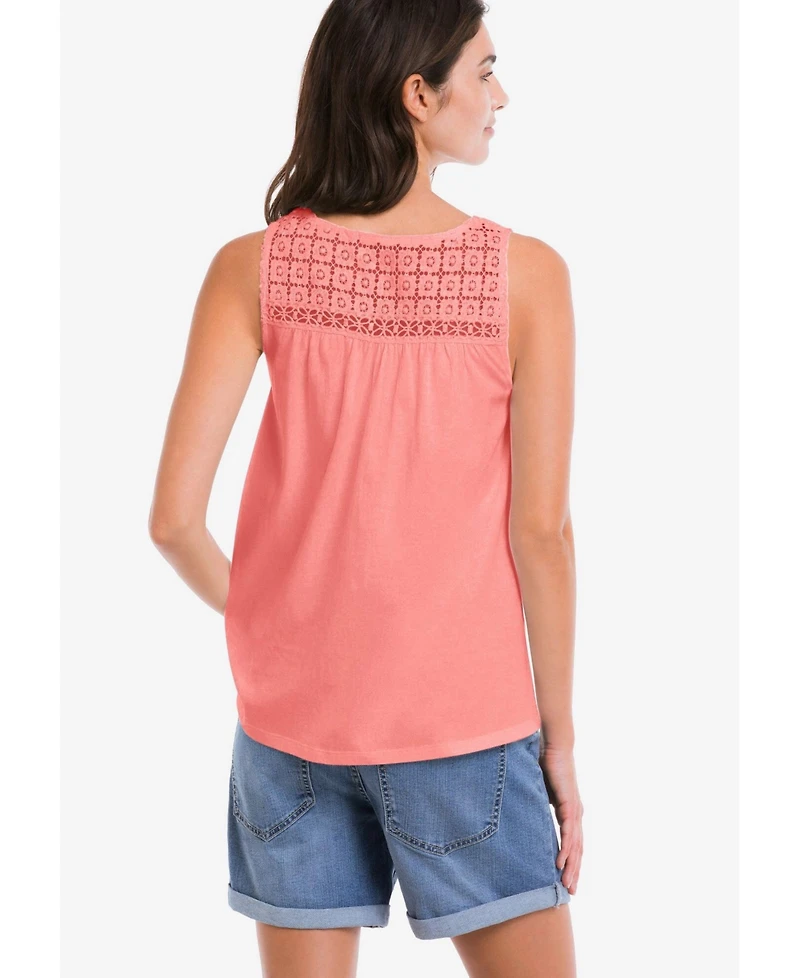 ellos Women's Plus Crochet Lace Tank