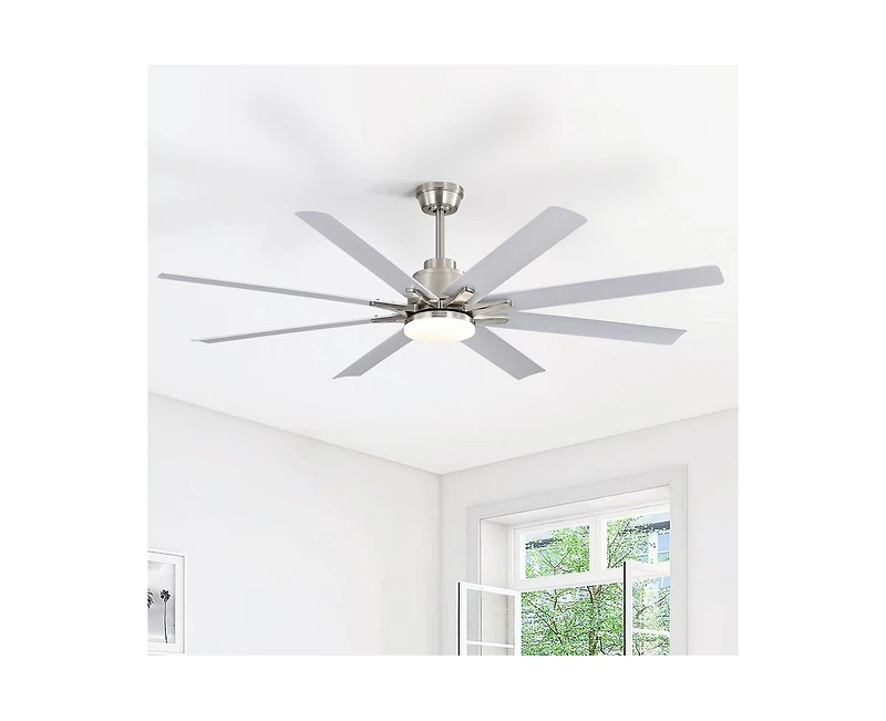 Sofucor 52-inch Modern Exquisite Sand Nickel 8-Blade Ceiling Fans with Adjustable Led Lights and Intelligent Remote Control.