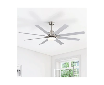 Sofucor 52-inch Modern Exquisite Sand Nickel 8-Blade Ceiling Fans with Adjustable Led Lights and Intelligent Remote Control.