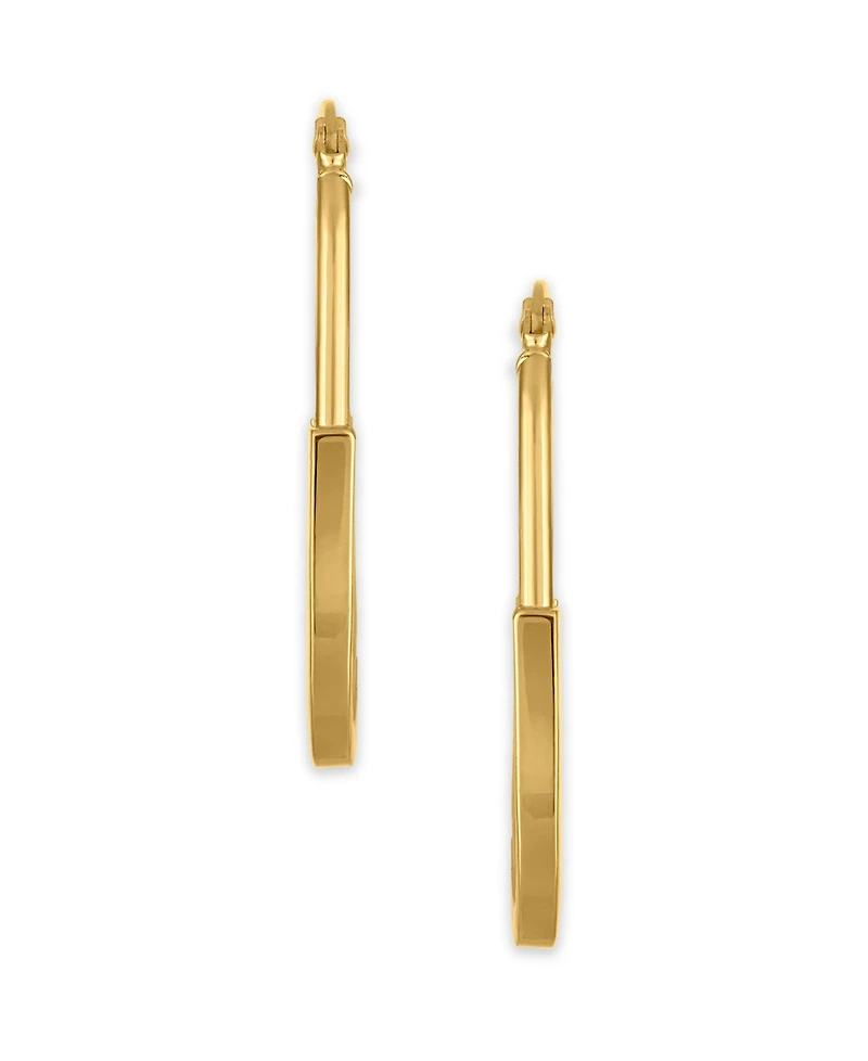 Macy's Polished Lock Hoop Earrings in 10k Yellow Gold