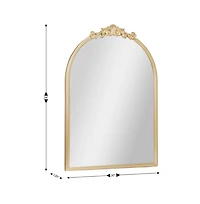 Emma+Oliver Monte Arched Wall Mirror with Baroque Style Detail, and Aluminum Backed Glass for Clarity for Entryways, Bathrooms & More