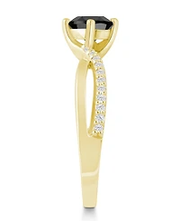 Macy's Onyx and White Diamond (1/6 ct. t.w.) Ring 10k Gold