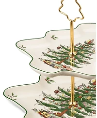 Spode Christmas Tree Sculpted 2-Tiered Server
