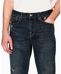 A|X Armani Exchange Men's J14 Slim Gold Splatter Jeans