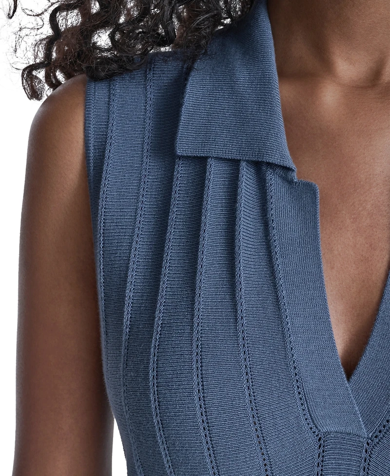 Calvin Klein Women's Sleeveless Collared Sweater