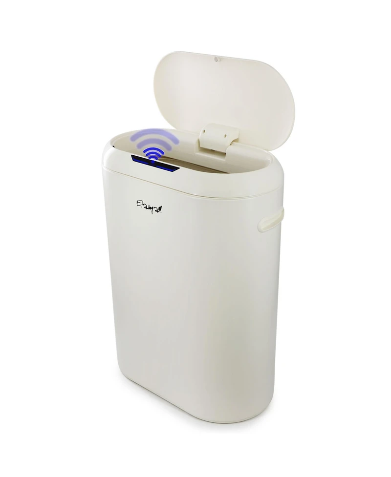 Elama 13 Gallon Automatic Sensor Hands Free Round Top Trash Can in Black