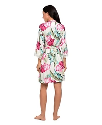 Linea Donatella Women's Tulip Garden Print Knit Wrapper