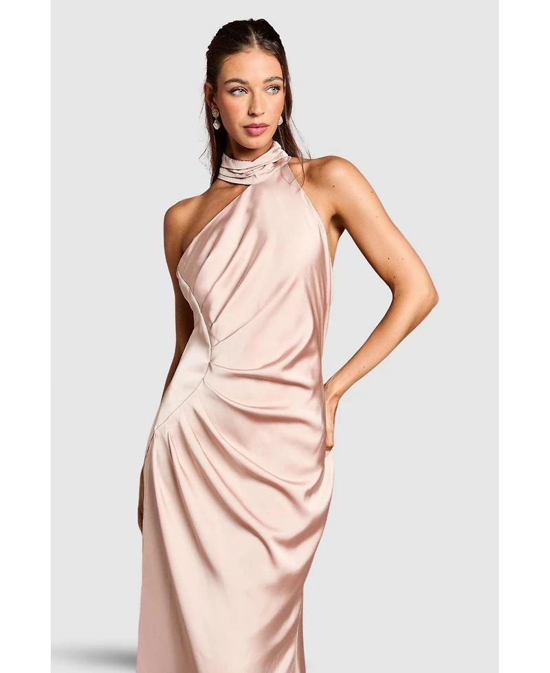 Coast Women's Satin Asymmetric Neck Maxi Dress