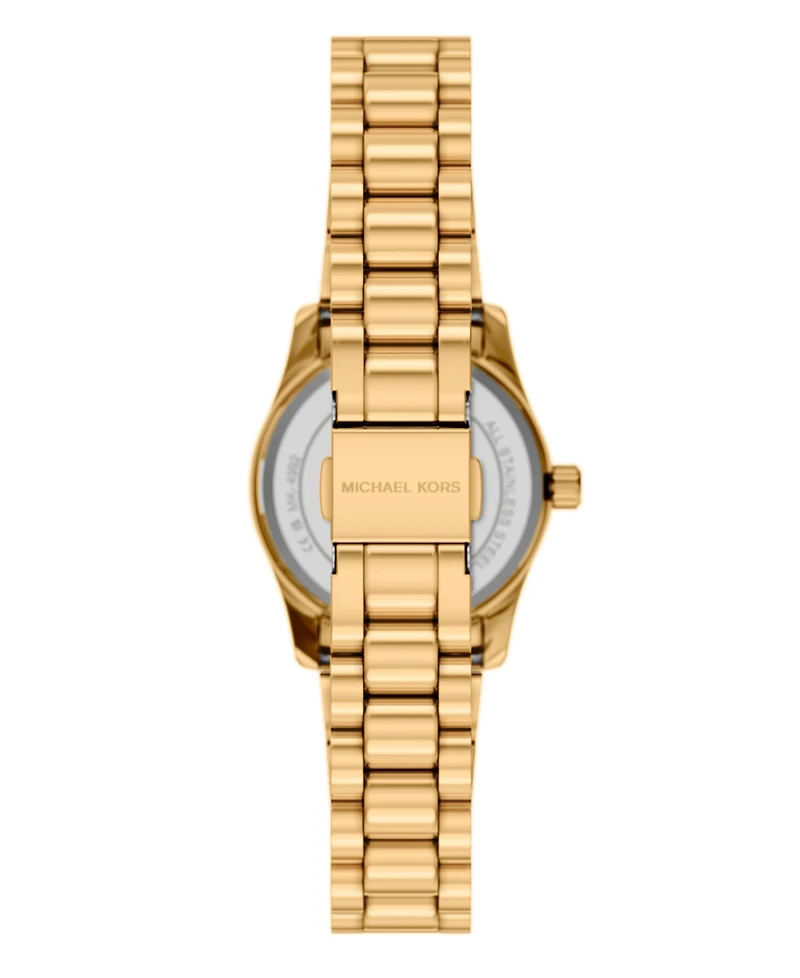 Michael Kors Women's Lexington Three-Hand Gold-Tone Stainless Steel Watch and Jewelry Set, 26mm
