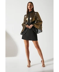 Coast Women's Party Metallic Long Sleeve Mini Dress