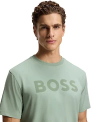 Boss by Hugo Men's Stretch Cotton Tonal Logo Relaxed-Fit T-Shirt
