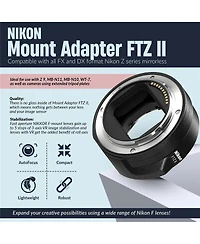 Nikon Z fc Dx-Format Mirrorless Camera, Silver, Bundle with Ftz Ii Mount Adapter, Zoom-Mini Ttl R2 Flash, 64GB Memory Card, Bag
