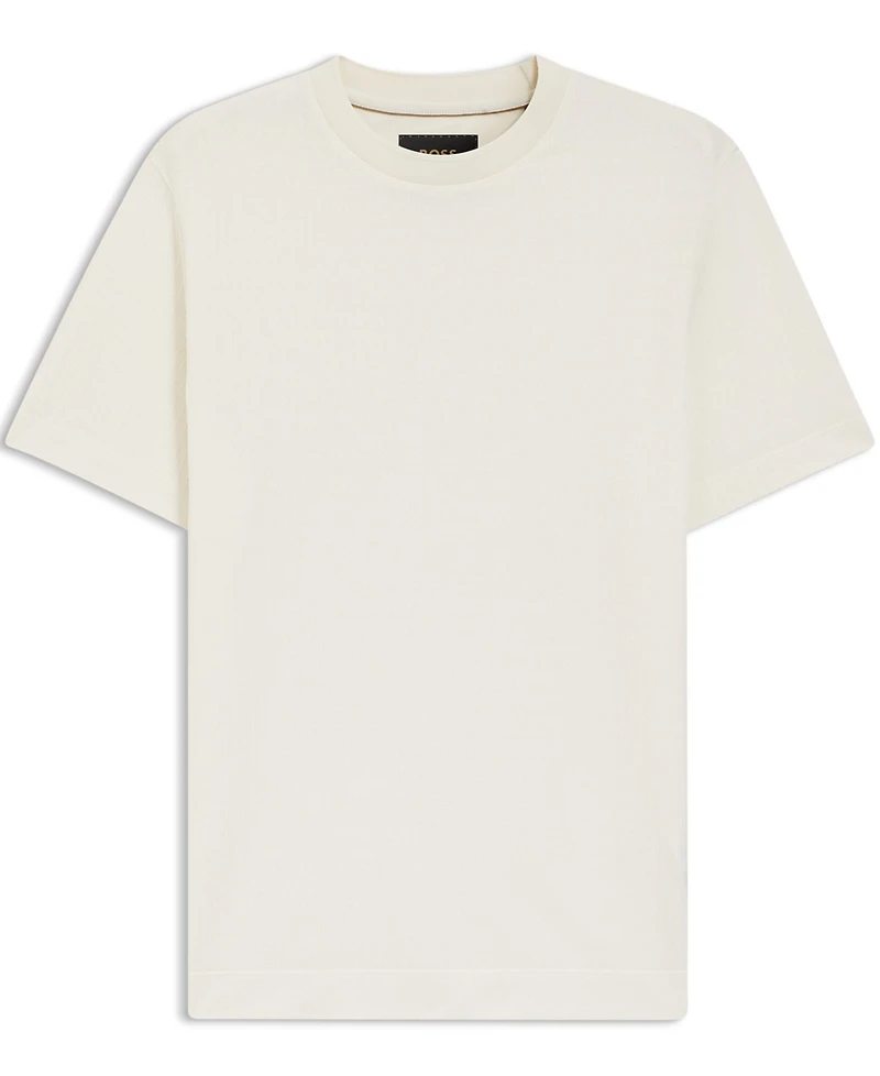 Boss by Hugo Men's Cotton-Silk Geometric Jacquard T-Shirt