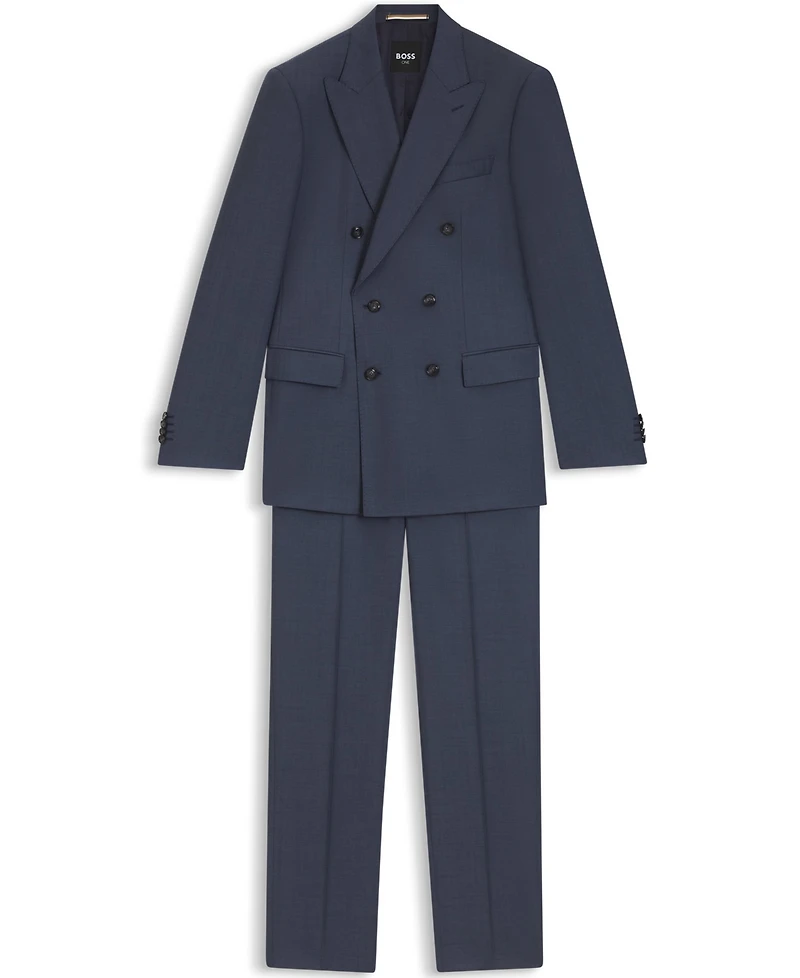 Boss by Hugo Boss Men's Two-Piece Slim-Fit Patterned Virgin Wool Suit