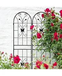Streamdale Furniture 2 Pack Metal Garden Trellis 71" Rustproof Black