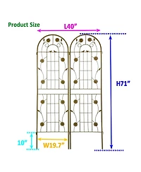 Streamdale Furniture Metal Garden Trellis 71" Climbing Plant Support
