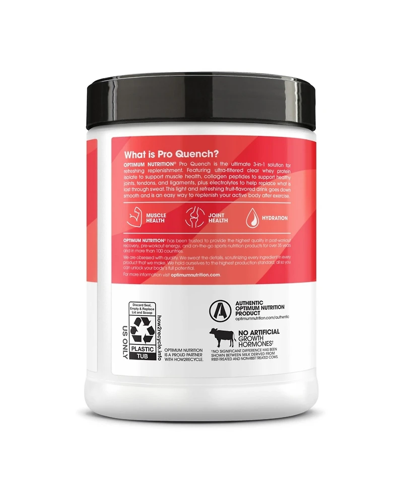 Optimum Nutrition Pro Quench Whey + Collagen Protein Powder, Strawberry Splash, 20 Servings