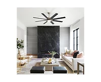 52-inch Modern Exquisite Sand Nickel 8-Blade Ceiling Fans with Adjustable Led Lights and Intelligent Remote Control