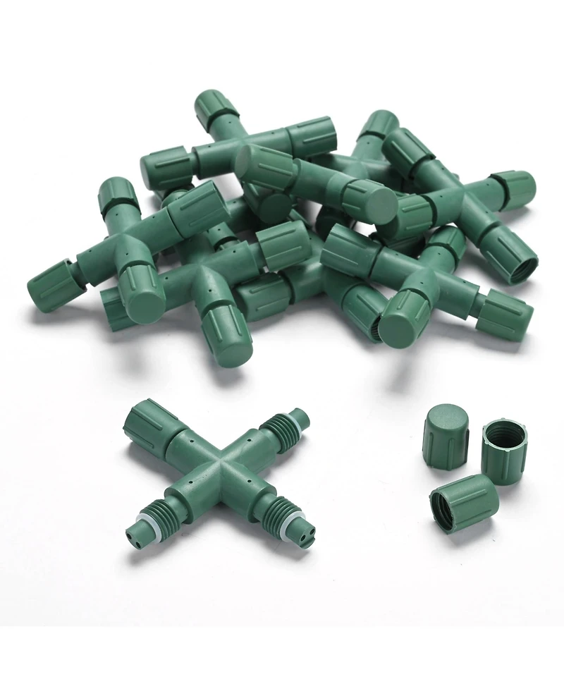 DELight 10Pcs IP65 Waterproof Wire Connectors 4 Way X-Shape for Outdoor Lights