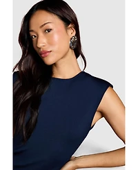 Coast Women's Bandage Knit Fringed Hem Midi Dress