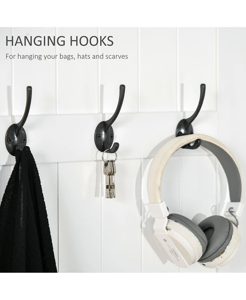 Homcom Hall Tree with Coat Rack, Storage and Sitting Bench, White