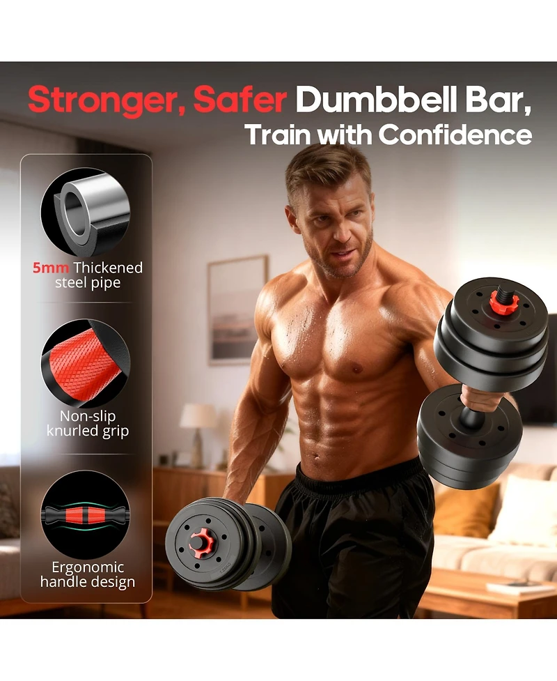 Sugift 45LB 4-in-1 Adjustable Dumbbell Set