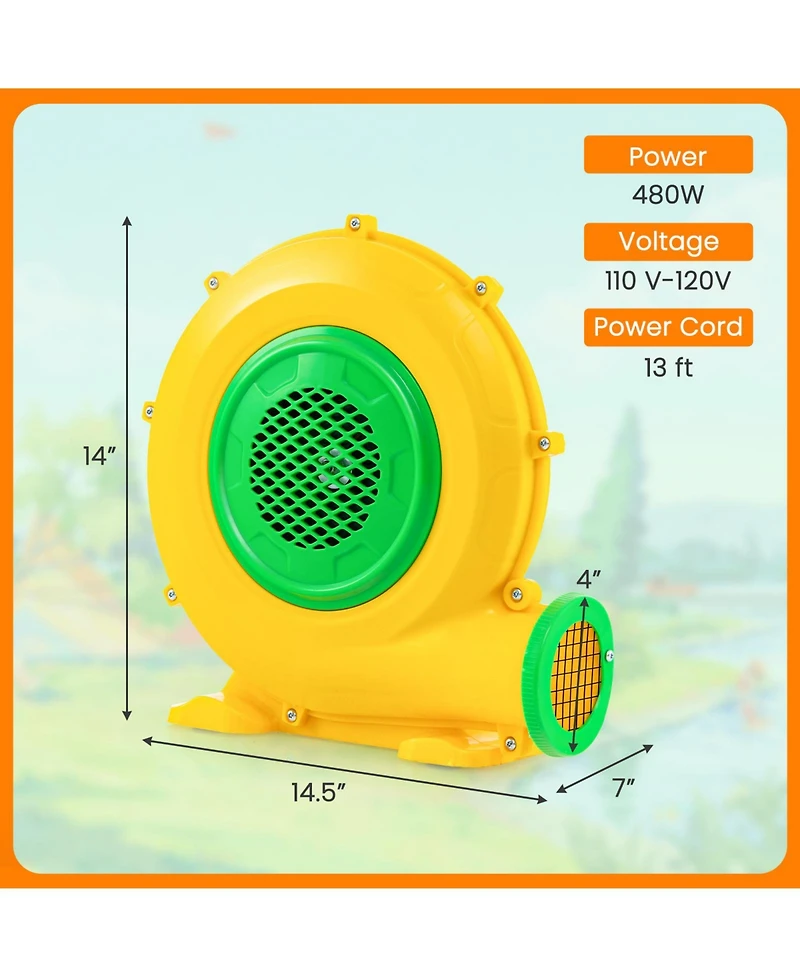 Sugift 480W Air Blower Air Pump Fan with Convenient Handle and Ground Stakes