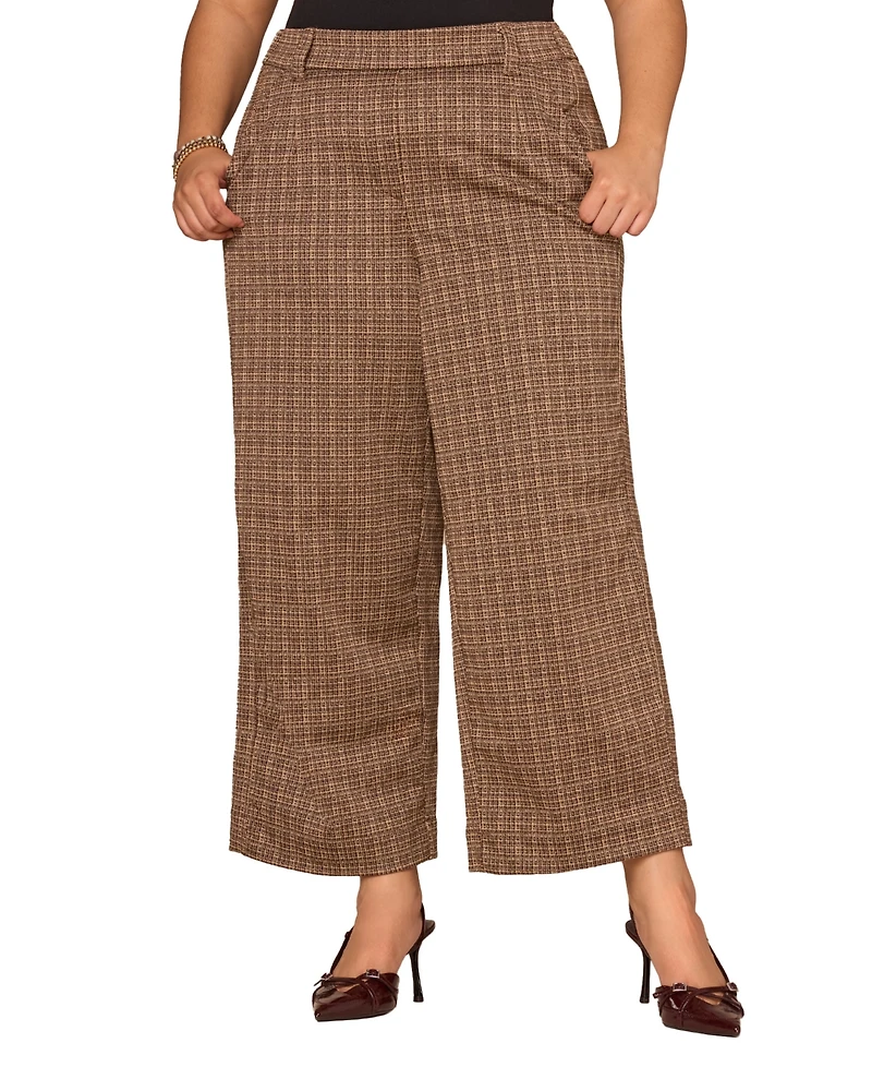 Democracy Plus Plaid Wide-Leg Pants