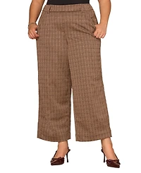 Democracy Plus Plaid Wide-Leg Pants