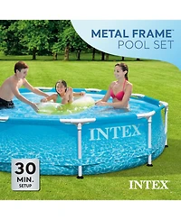 Intex 28207EH 10' x 30" Steel Metal Frame Beachside Swimming Pool w/ Filter Pump