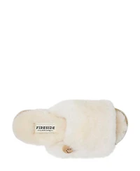 Fireside by Dearfoams Women's Cairns Genuine Shearling Fuzzy Slide Slipper