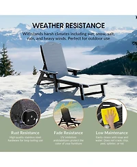 WestinTrends Outdoor Hdpe Patio Chaise Lounge With Wheels & Cup Holder