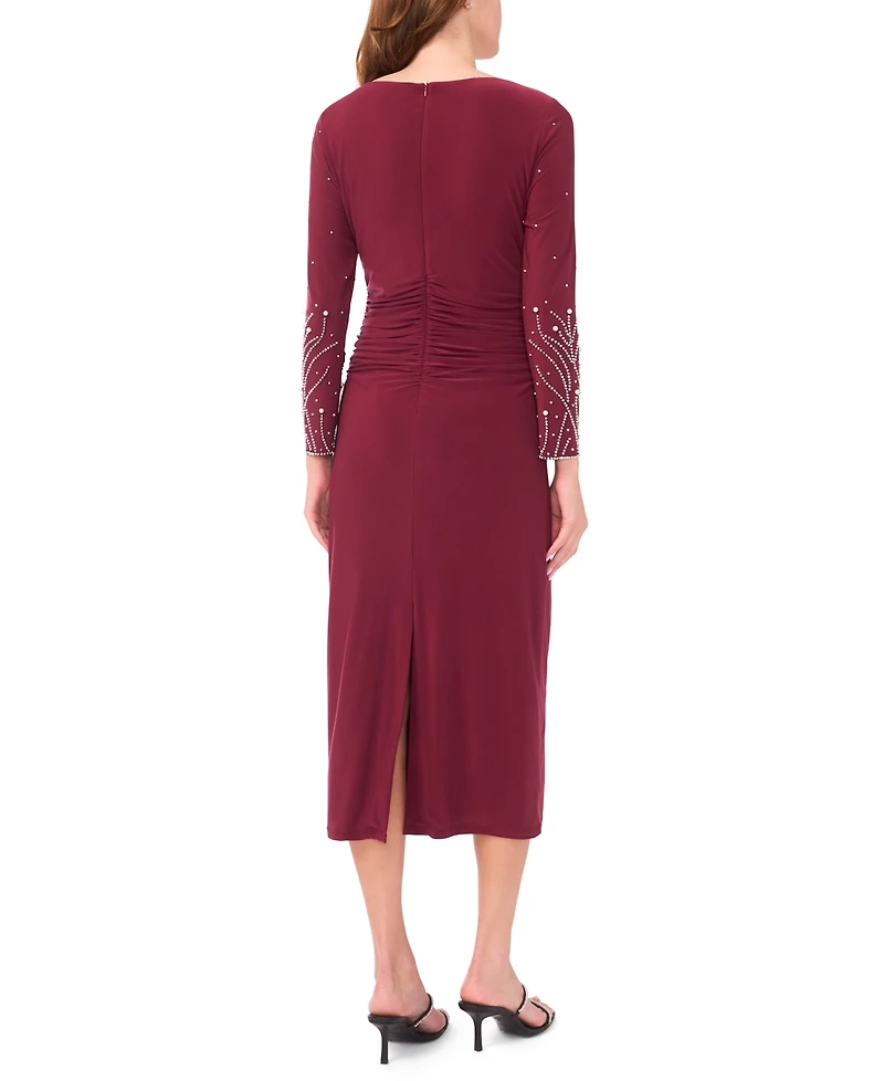 Msk Women's Long-Sleeve Crewneck Dress