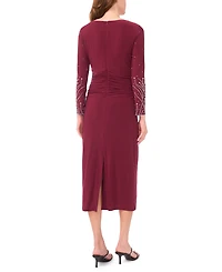 Msk Women's Long-Sleeve Crewneck Dress