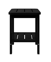 WestinTrends 2-Tier Outdoor Hdpe Modern Adirondack Square Patio Side Table