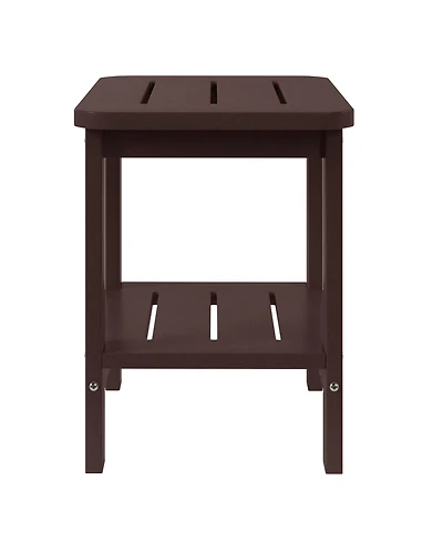 WestinTrends 2-Tier Outdoor Hdpe Modern Adirondack Square Patio Side Table