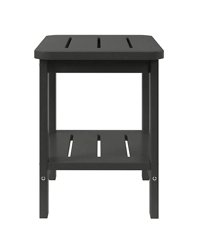 WestinTrends 2-Tier Outdoor Hdpe Modern Adirondack Square Patio Side Table