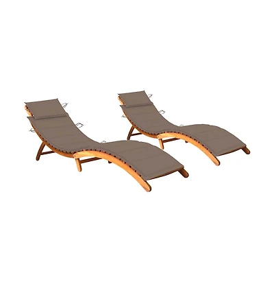 vidaXL Patio Sun Lounger Natural wood Solid acacia wood Double