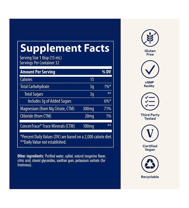 Trace Minerals Ionic Liquid Magnesium 300 mg | Supports Normal Body and Muscle Function | 16 fl oz (32 Servings)