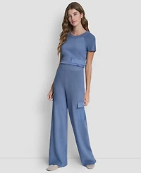 Dkny Women's Knit Straight-Leg Cargo Pants