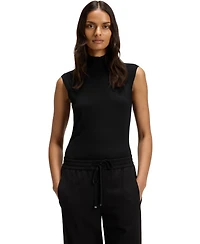 Boss by Hugo Women's Merino Wool Mock Neck Sleeveless Top