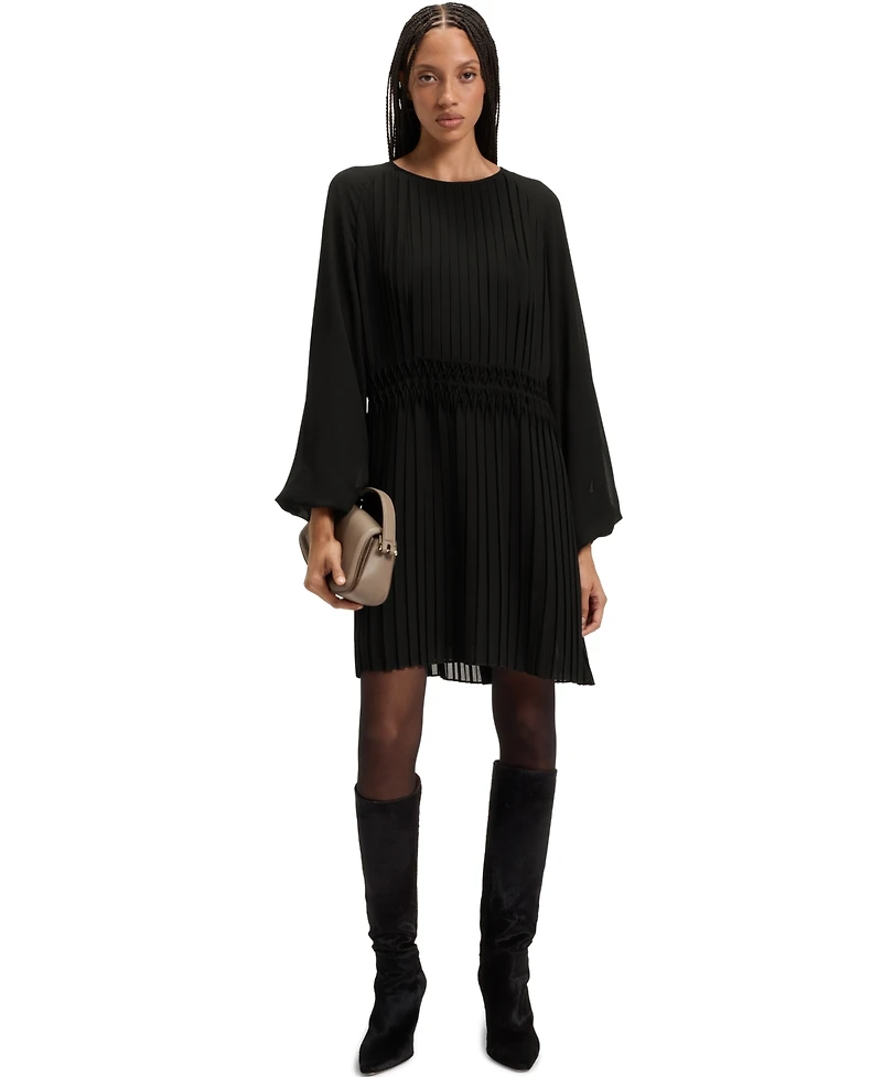 Boss by Hugo Women's Smocked Waistband Plisse Dress