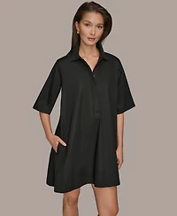 Donna Karan Weekend Women's Elbow-Sleeve Hidden Placket Dress