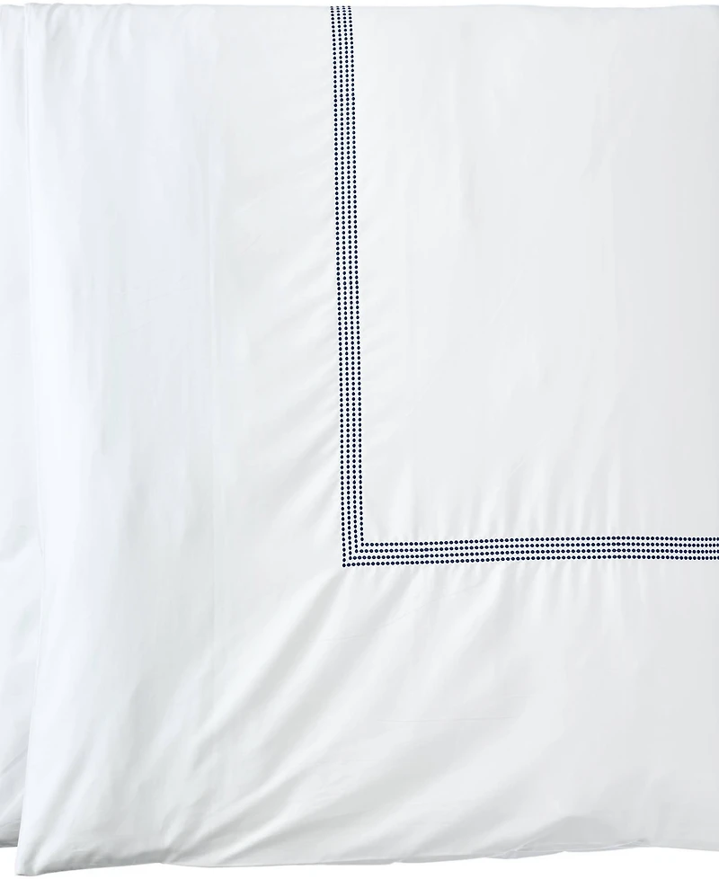 Lands' End 400 Thread Count Premium Supima Cotton No Iron Sateen Embroidered Duvet Bed Cover