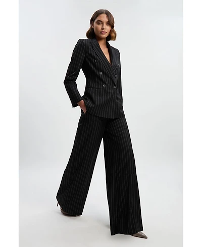 Karen Millen Women's Pinstripe Wide Leg Trouser