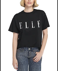 Elle Collection Women's Logo Foil Printed Tee Graphic T-Shirt