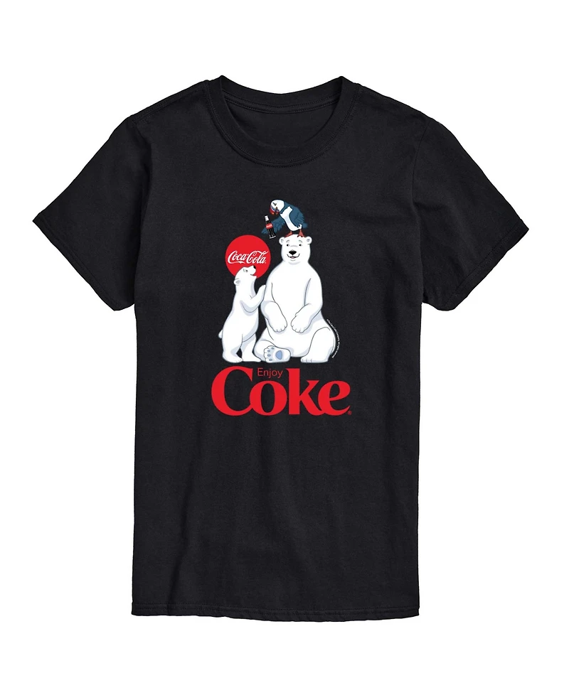 Airwaves Men's Coca-Cola Polar Bears and Puffin Graphic T-Shirt