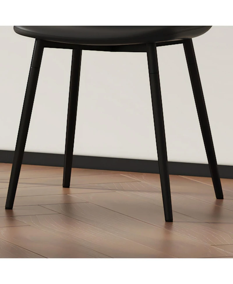 Streamdale Modern Minimalist Black Dining Chair Set - 6 Chairs, Mid-Century Style Upholstered Side Chairs.